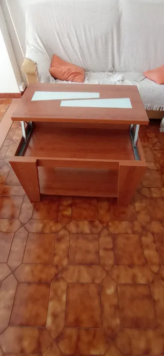 Mesa comedor extensible y auxiliar madera