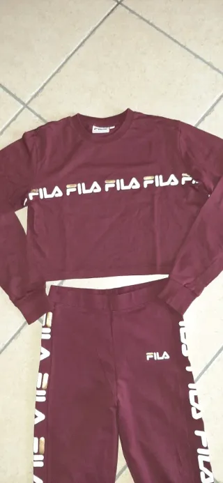Completo Fila donna bordeaux e oro