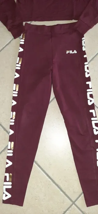 Completo Fila donna bordeaux e oro