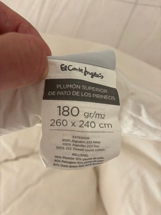 Relleno nórdico (edredón) plumón superior de pato