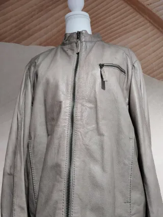 Bomber vera pelle grigio taglia L