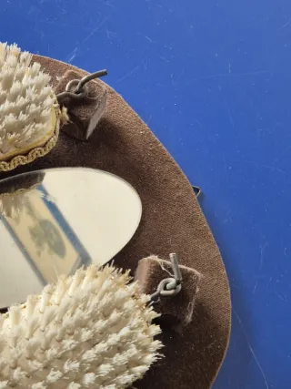 Set spazzole vintage con specchio