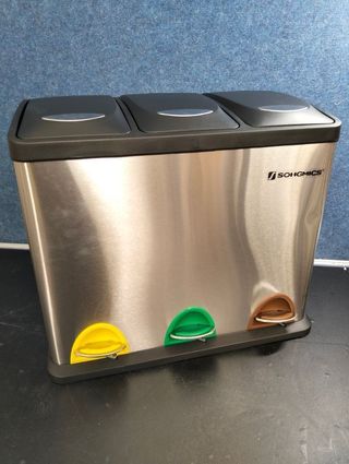 SONGMICS Cubo basura cocina 3×8L acero