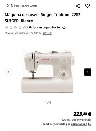 Máquina de coser Singer Tradition 2282