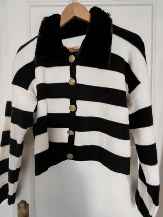 Jersey rayas cuello pelo talla S