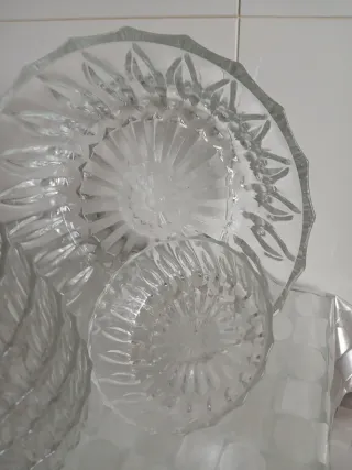 Juego cristal: cuenco grande y 6 pequeños