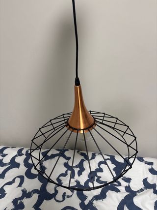 Lámpara Techo Metal Negra y Cobre