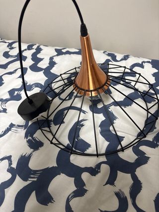 Lámpara Techo Metal Negra y Cobre