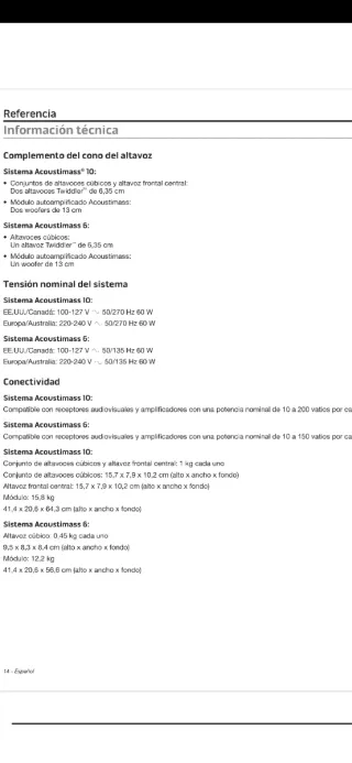 Altavoz Bose Acoustimass Serie V (central doble)