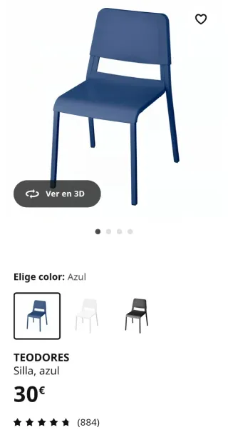 Sillas apilables azul