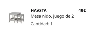 Mesas nido HAVSTA Ikea (juego de 2)