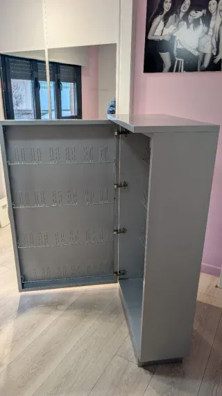 Armario Zapatero Gris y Blanco