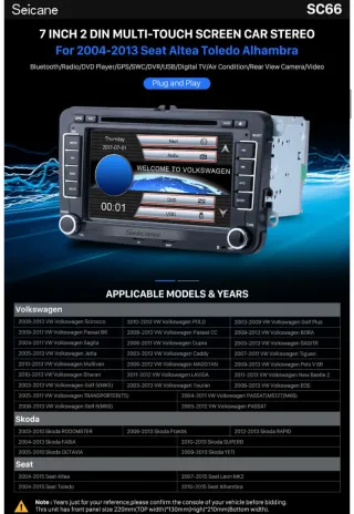 Radio pantalla de Coche para Volkswagen