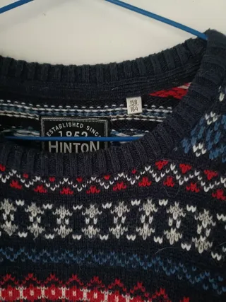 Jersey Fair Isle azul y rojo