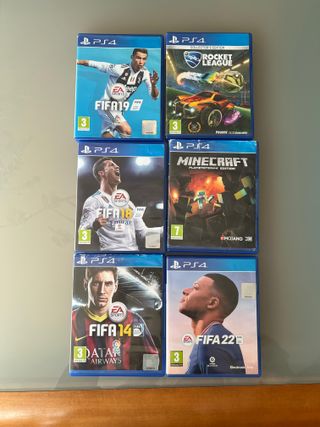 PS4 + 3 mandos + base carga + 6 juegos + más cosas