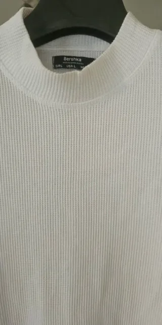 Maglia Bershka bianca a maniche lunghe