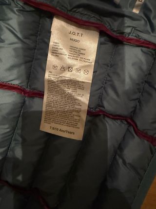 Chaqueta de plumas azul con capucha talla 8/10 año