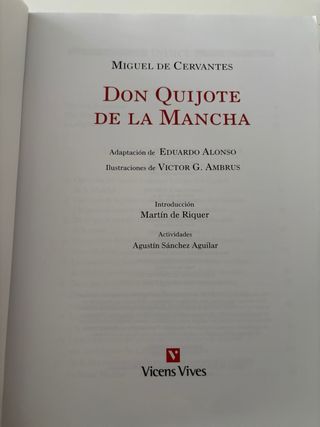 Don Quijote de la mancha, Miguel de Cervantes