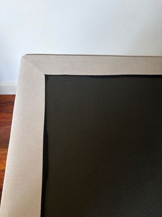 Somier tapizado beige y negro, MARCA RELAX