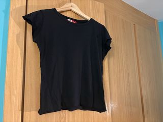 Camiseta negra manga corta mujer talla L