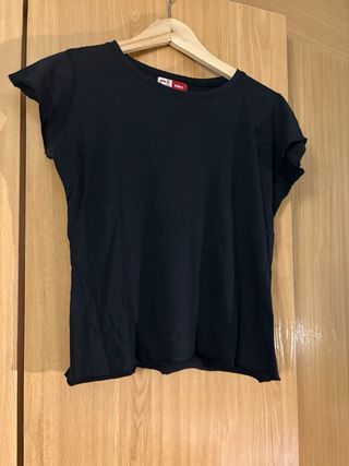 Camiseta negra manga corta mujer talla L