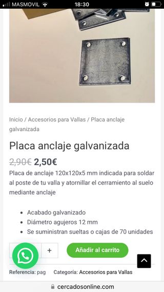 Bases metálicas para postes o mesetas