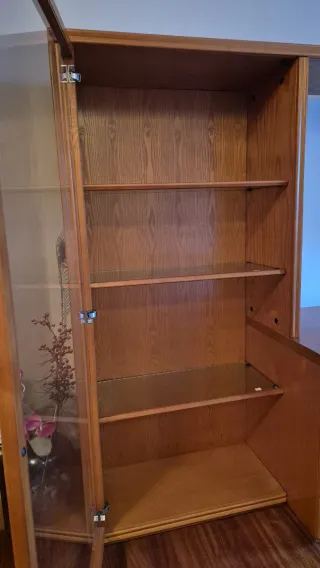 Mueble de salón de madera de fresno, color cerezo