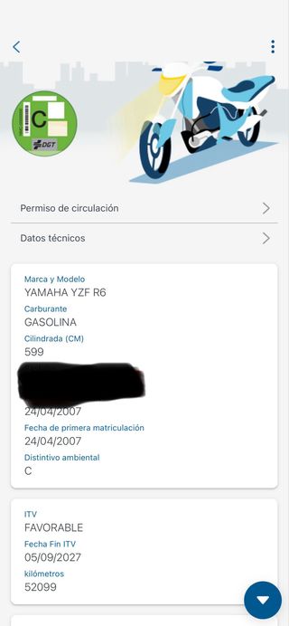 Yamaha YZF R6 2007 Sport Negra