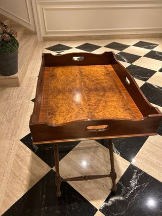 Mesa Mayordomo Henredon Natchez Madera Cuero