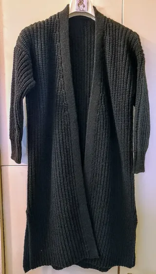 Cappotto lungo in lana nero