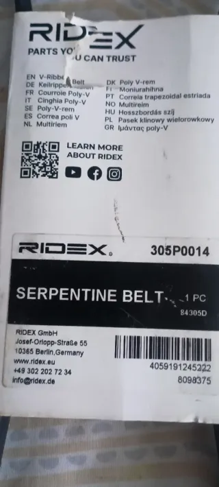 Correa Trapecial RIDEX 305P0014