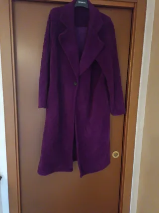 Cappotto donna lungo viola