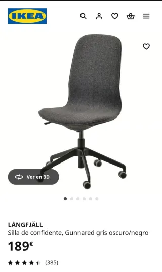 Silla IKEA LÄNGFJÄL gris