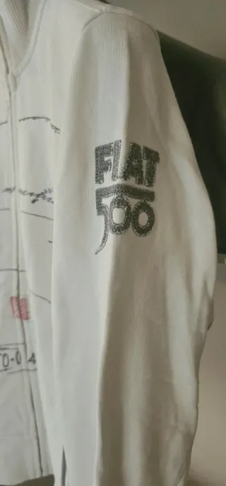 Felpa Fiat 500 Zip Bianca