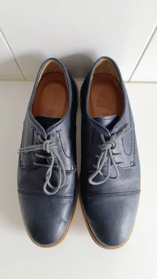 Zapatos Piel Corte Inglés Azul T.39