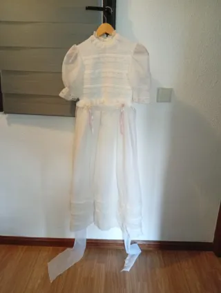 Vestido antiguo comunión niña blanco