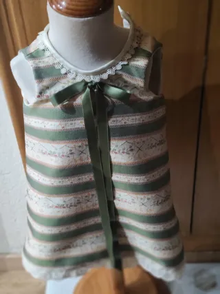 Fadon fallera bebé beige y verde