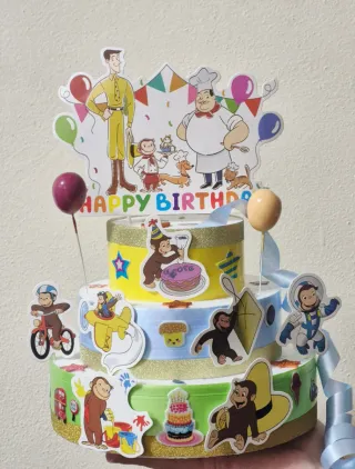 Torta finta George la scimmietta scenografica