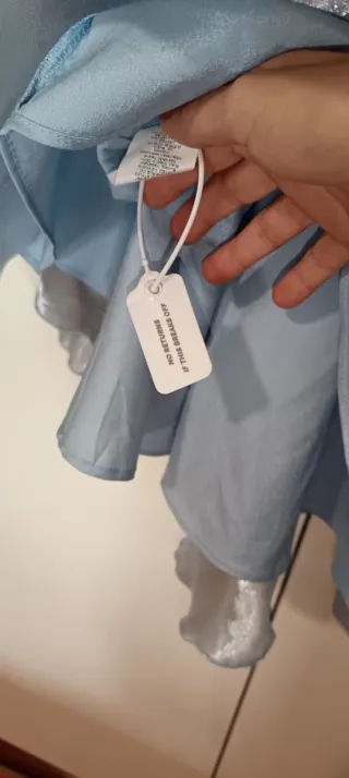 Vestido de gala quinceañera azul plateado