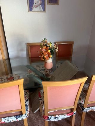 Mesa de comedor y 6  sillas cocina. Jardin etc