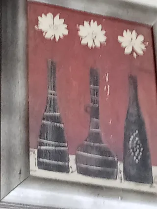 Cuadro Decorativo Flores y Botellas