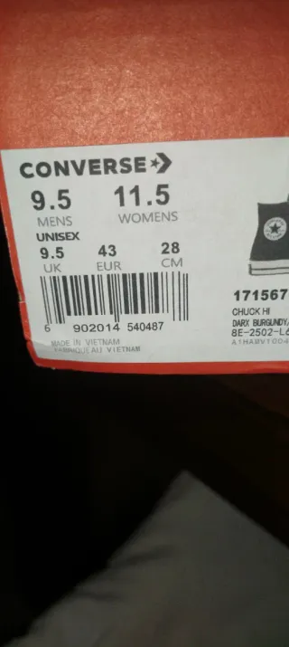 Zapatillas Converse Burdeos Talla 43