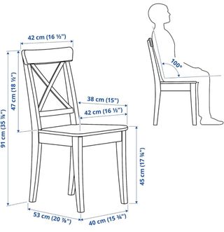 Silla Ikea Ingolf Blanca Madera
