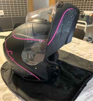 Casco Modular LS2 Talla XS Negro Rosa
