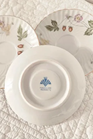 Set 3 piattini con fiori di fragole