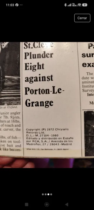 Disco de vinilo antiguo de Jethro Till.