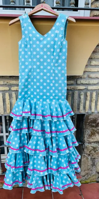 Traje Flamenca de niña Lunares Talla 12/13