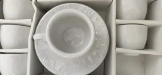 Set de café de porcelana blanco