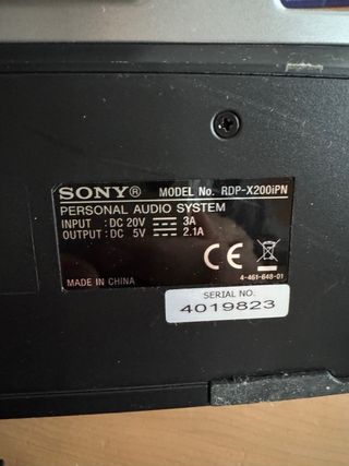 Sony RDP-X200iP Altoparlante Wireless