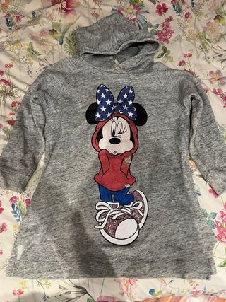 Sudadera Disney Minnie Niña Gris y Roja